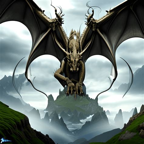 Dragon Character Art from Lord of the Rings · Creative Fabrica