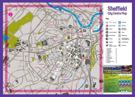 Sheffield hotels and sightseeings map