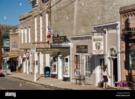 Store fronts at Wallace Street in ghost town of Virginia City, Montana, USA Stock Photo - Alamy