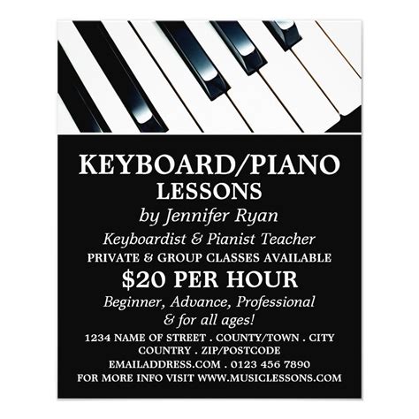 Keyboard Keys, Keyboard, Piano Lessons Flyer | Zazzle