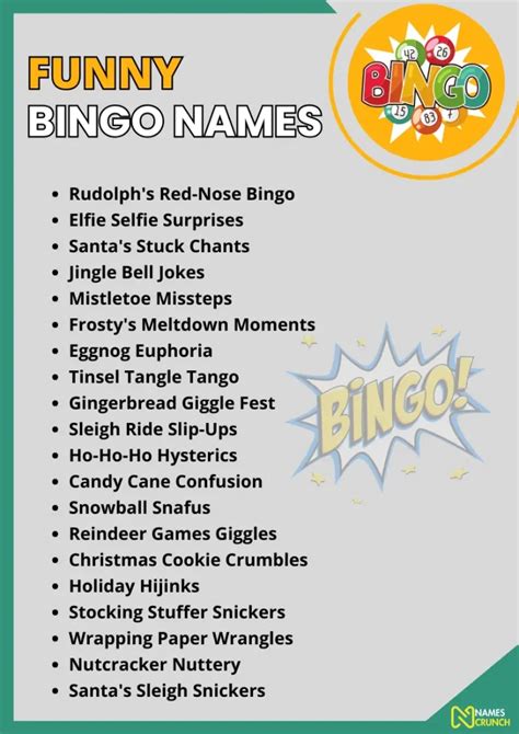 390+ Funny Bingo Names - Names Crunch