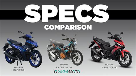 Sniper 155 vs Raider 150 vs Honda Supra GTR 150 : Specs Comparison » YugaMoto Motorcyle ...