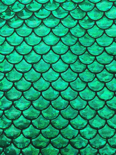 Mermaid Fish Scales Green on Black Spandex 4 Way Stretch Foil | Etsy