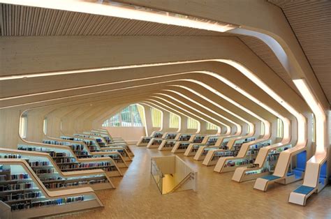 Norwegian Library's Modern Ribbed Interior Design