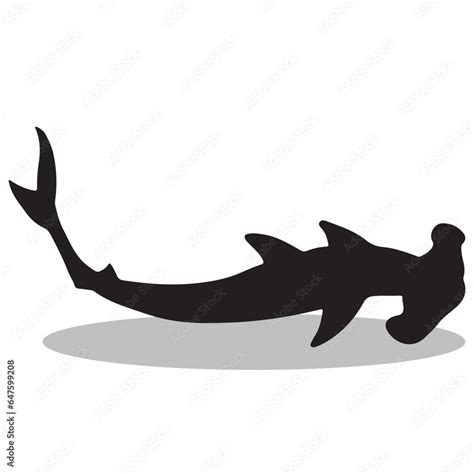 Hammerhead shark Silhouette, cute Hammerhead shark Vector Silhouette ...