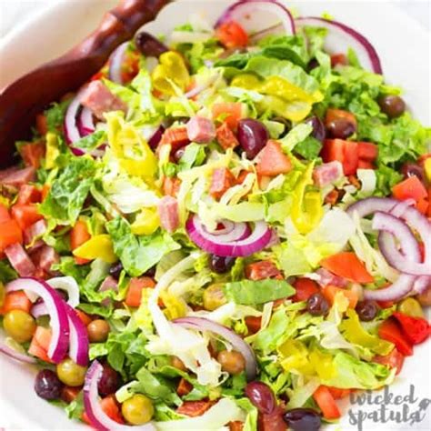 Easy Tossed Big Italian Salad Recipe | Wicked Spatula