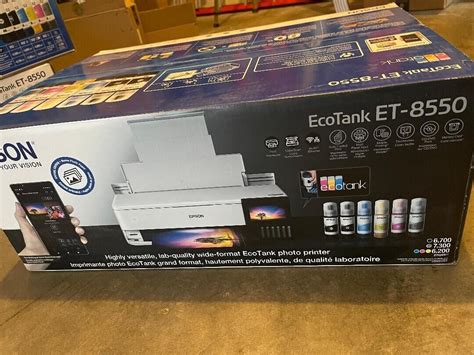 New Epson EcoTank Photo ET-8550 Color Inkjet All-In-One Printer - White ...