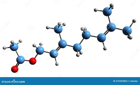 3D Image of Geranyl Acetate Skeletal Formula Stock Illustration - Illustration of carrot, smell ...