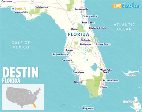 Map of Destin, Florida - Live Beaches
