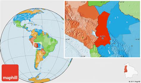 Political Location Map of La Paz