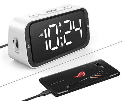 The Bedside Digital Alarm Clock with 100dB Loud Alarm and USB Port | Gadgetsin