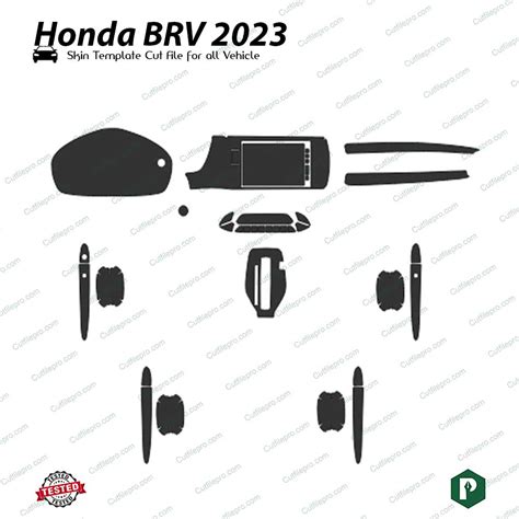 Honda BRV 2023 Car Interior PPF or Wrap Template Vector