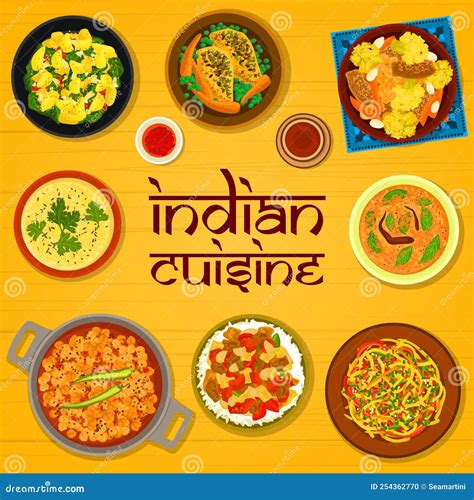 Indian Cuisine Restaurant Menu Cover Template Stock Illustration ...