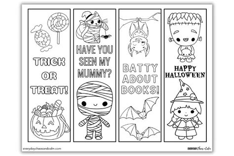 Halloween Bookmarks Coloring Pages