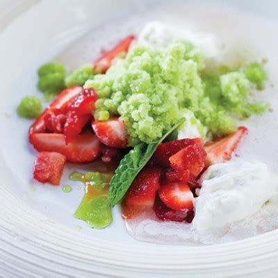 Stracciatella and strawberry salad with belle rose basil granita | Woolworths TASTE