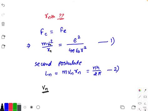 SOLVED: Using Bohr's postulates of the atomic model, derive the ...