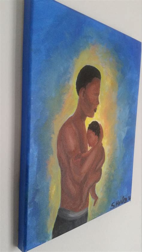 Father and Son Art, African American Art, Black Man With Son, Black Child Painting, Fathers Day ...