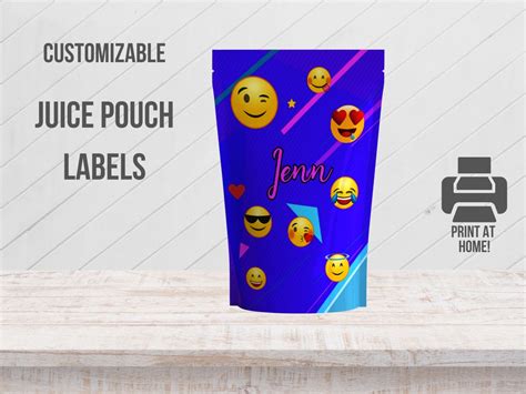 Juice Pouch Labels Emoji Birthday Emoji Stationery Emoji - Etsy