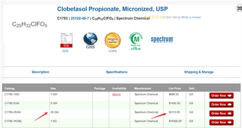 99% GMP Clobetasol Propionate API | Manufacturer | Supplier