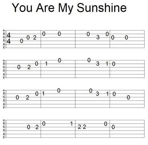 You Are My Sunshine Guitar Tab
