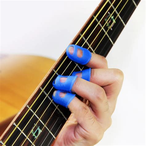 10Pcs/lot Guitar Finger Picks Fingers Cover For Ukulele Imported Anti Slip Silicone Finger Picks ...