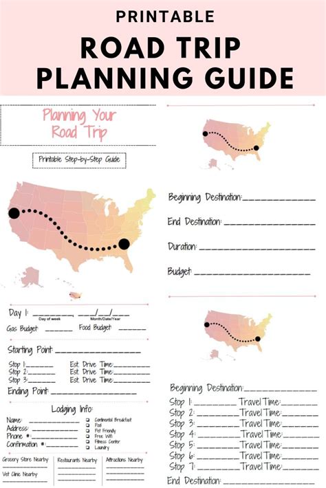 FREE Printable Road Trip Planning Guide | Road trip planner, Trip planning template, Travel ...