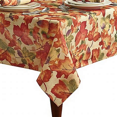 Harvest Festival Autumn Leaf Tablecloth Fabric Table Cloth 60x84 Oblong ...