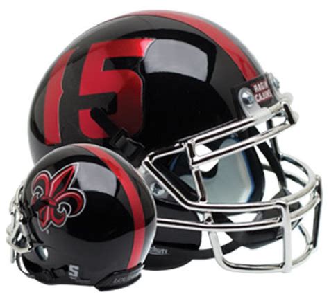 Louisiana-Lafayette Ragin Cajuns Schutt XP Mini Helmet - Black with Chrome Mask | Helmet ...