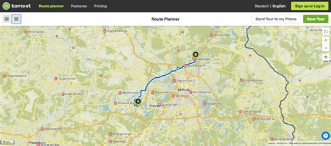 Fullscreen version of the map in the route planner on the website – komoot