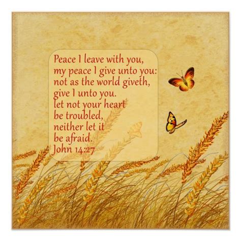 Peace Unto You Bible Scripture John 14:27 Meadow Poster | Zazzle.co.uk