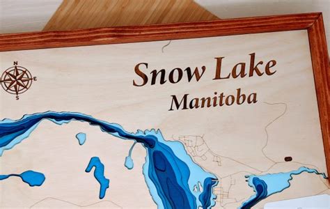 Snow Lake Manitoba Bathymetric Lake Map | Erlenmeyer Designs ...