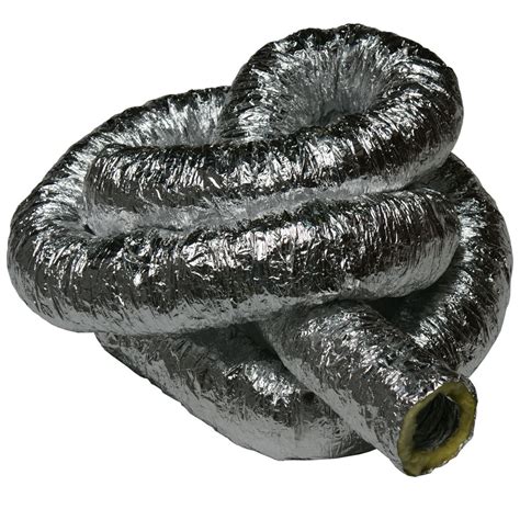 Rubber-Cal Flexible Aluminum Air Vent Tube, HVAC Insulated Duct Hose - 12-Inch by 25-Feet ...