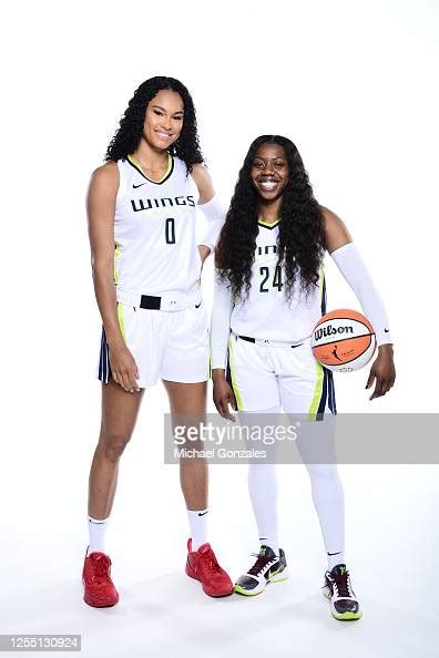 Satou Sabally and Arike Ogunbowale of the Dallas Wings pose for a ...