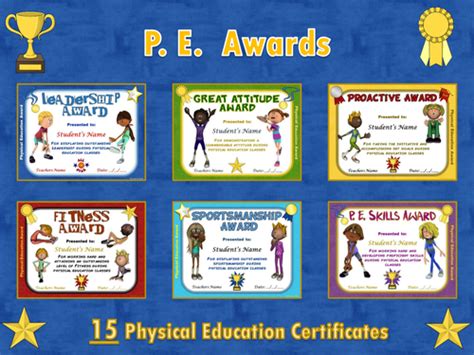 PE AWARDS- 15 Physical Education Certificates by ejpc2222 - Teaching ...