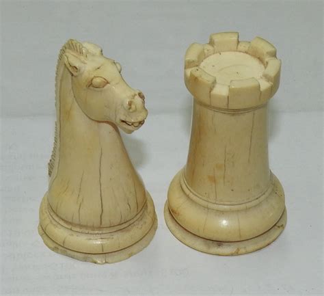 Lot - Two Georgian Carved Ivory Chess Pieces (c1780)