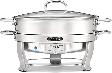 Bella 13423 - Electric chafing dish - 5 qt - stainless steel - Walmart.com