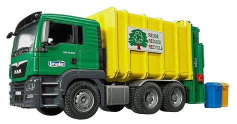 Buy Bruder - MAN TGS Rear Loading Garbage Truck Green 03764