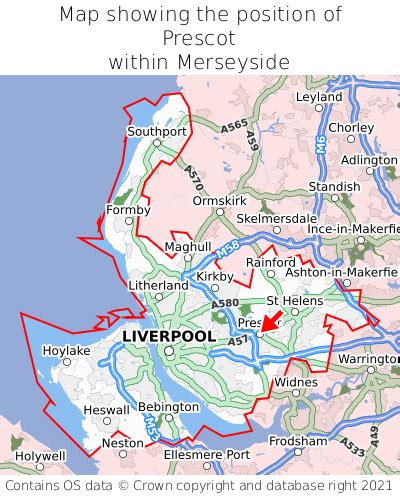 Where is Prescot? Prescot on a map