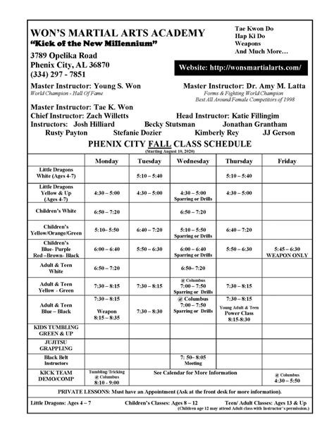 Phenix City Schedule – WMAA