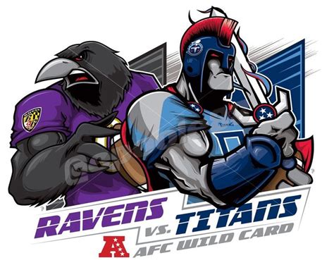 NFL Playoffs. Baltimore Ravens vs Tennessee Titans AFC Wild Card ...