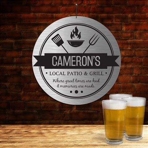 Personalized Local Patio And Grill Round Sign | Patio signs, Bbq signs ...