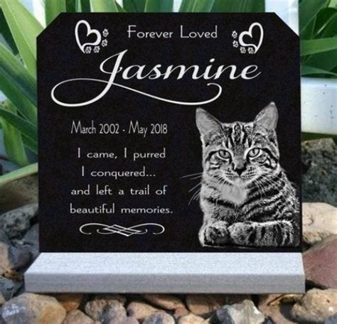 Cat Loss Pet Memorial Grave Marker Granite Engraved Headstone - Etsy Canada