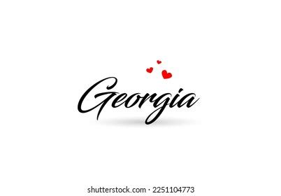 Georgia Name Country Word Three Red Stock Vector (Royalty Free ...