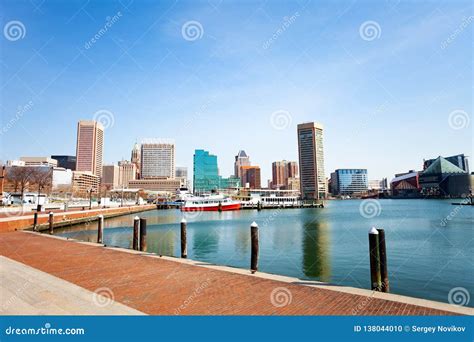 Baltimore Inner Harbor Marina and Skyscrapers, USA Stock Photo - Image ...