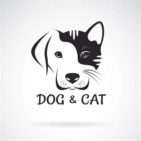 Vector Dog Cat Face Design On | Cat logo design, Dog icon, Pet logo design