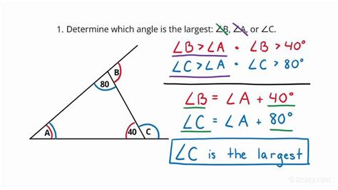 Using the Exterior Angle Inequality to Determine Which Angle Would Be ...