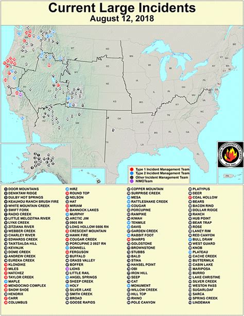 Active Fire Map for Current Large Incidents in the Country