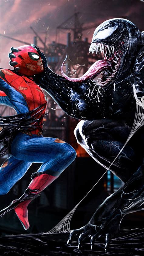 2160x3840 Spiderman Vs Venom Digital Art Sony Xperia X,XZ,Z5 Premium ,HD 4k Wallpapers,Images ...