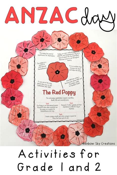 Check out these ANZAC day activities for children. They include poppies to wear / create a class ...