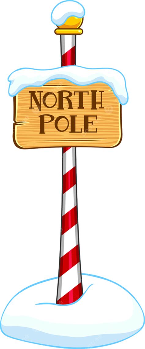 North Pole Sign Clipart Vector, Cartoon North Pole Wooden Sign With Snow, Plank, Artwork ...